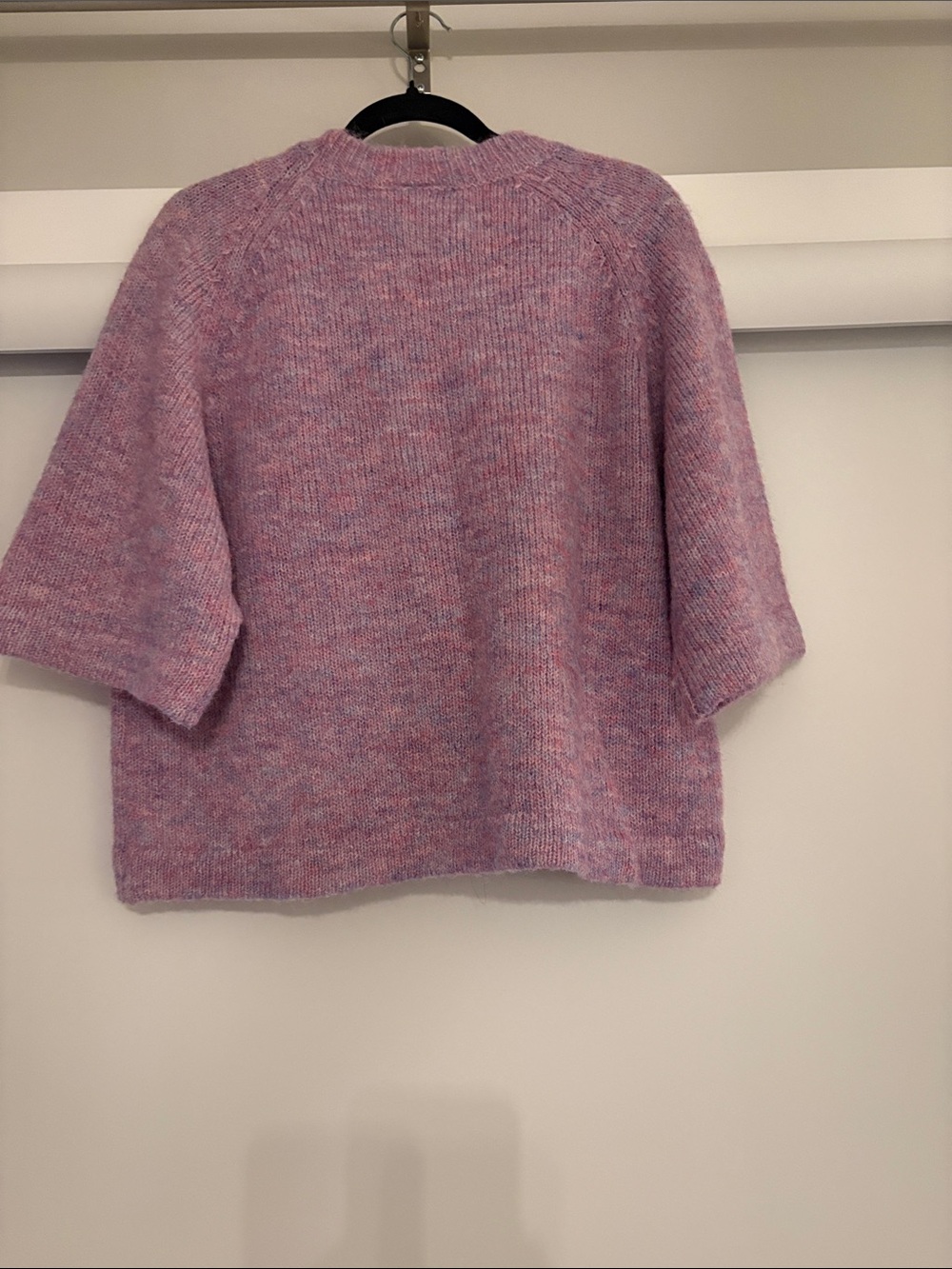 Relaxed Lavender Short-Sleeve Crewneck Sweater - Picture 2 of 3